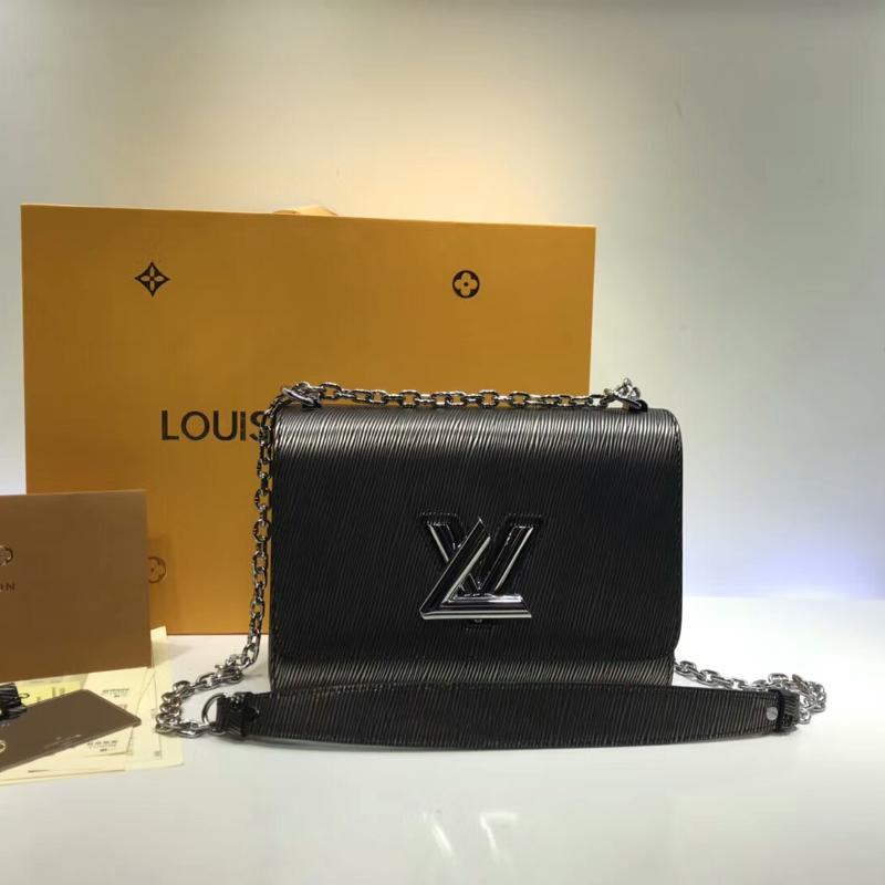 LV Handbags Clutches M50282 Water Wave Black Silver Button